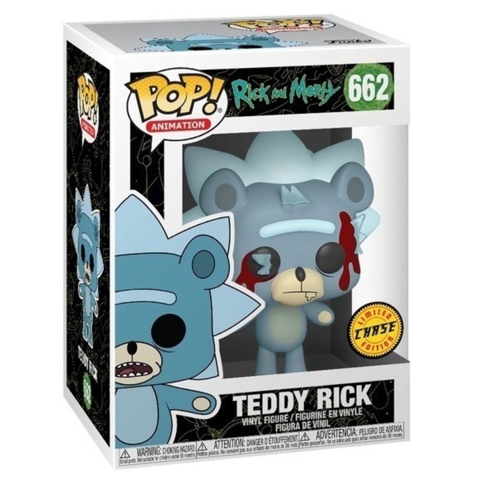 Funko Pop Animation Rick and Morty Teddy Rick Chase 662 Blood Splatter Figure